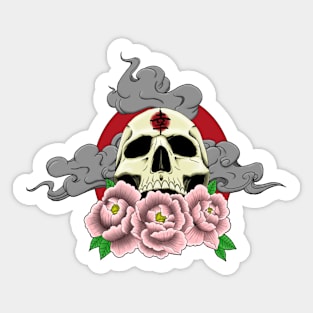 Skull and flowers Sticker